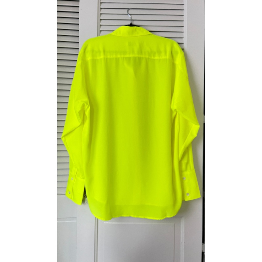 NWT Serena Bute London Women's Oversized Shirt Neon Yellow Sz Large - Picture 2 of 7